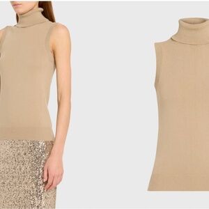 Michael Kors 100% Cashmere Turtleneck Sleeveless Sweater Size Small.